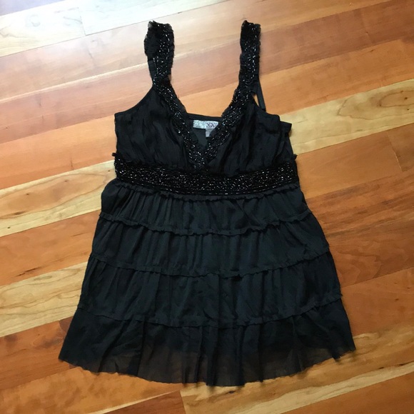 Forever 21 Beaded Black Ruffle Lace Tank Top - Picture 4 of 8